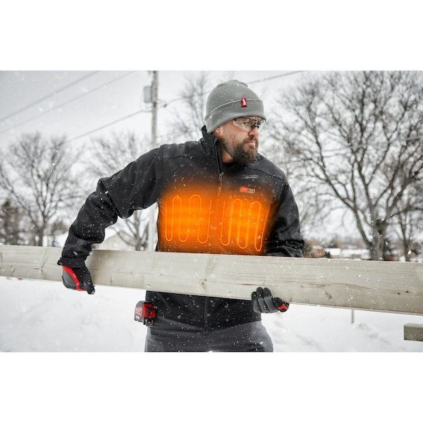 Milwaukee Tool M12 Heated TOUGHSHELL Jacket Kit, Heats Up to 12 hrs, 44 in Max Chest, 4 Outside Pockets, Black, L - 204B-21L