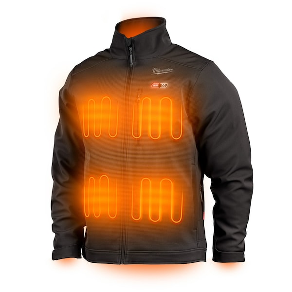 Milwaukee Tool M12 Heated TOUGHSHELL Jacket Kit, Heats Up to 12 hrs, 44 in Max Chest, 4 Outside Pockets, Black, L - 204B-21L