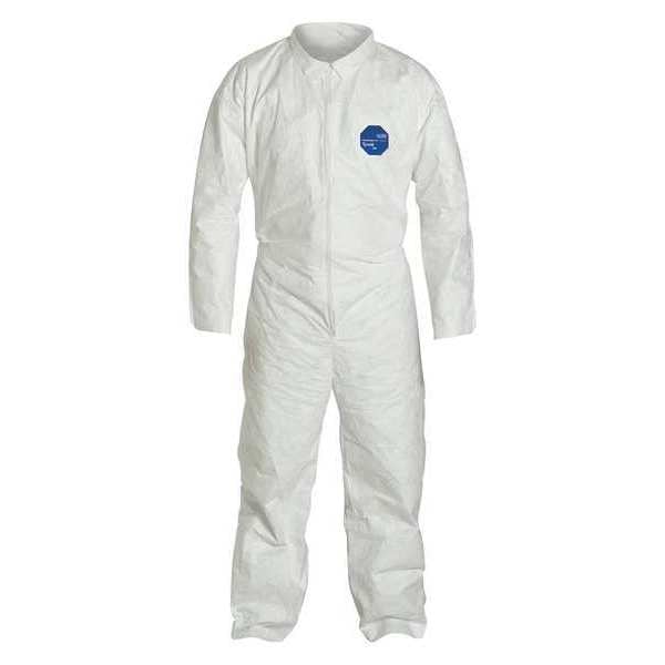 Dupont Tyvek 400 Collared Disposable Coveralls, 2XL, Open Wrists and Ankles, Serged Seam, White, 25 Pack - TY120SWH2X002500