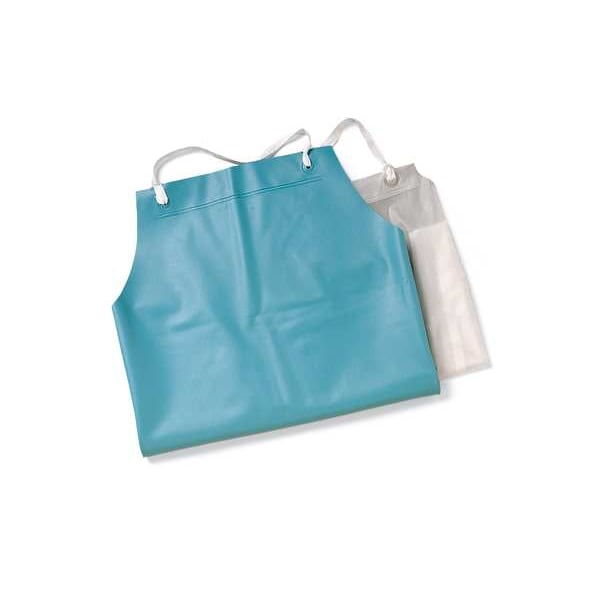Ansell AlphaTec Bib Apron, PVC/Vinyl, 18 mil, 44 in L, Green, Universal Size - 56-100