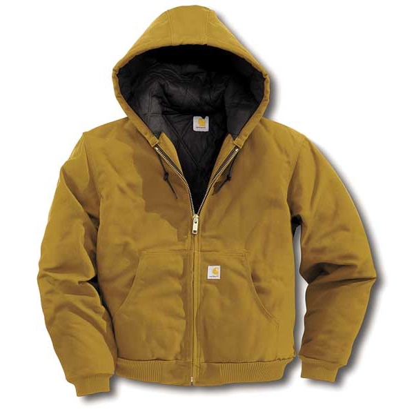 Carhartt Men's Brown Cotton Hooded Duck Jacket size L - J140-BRN LRG REG