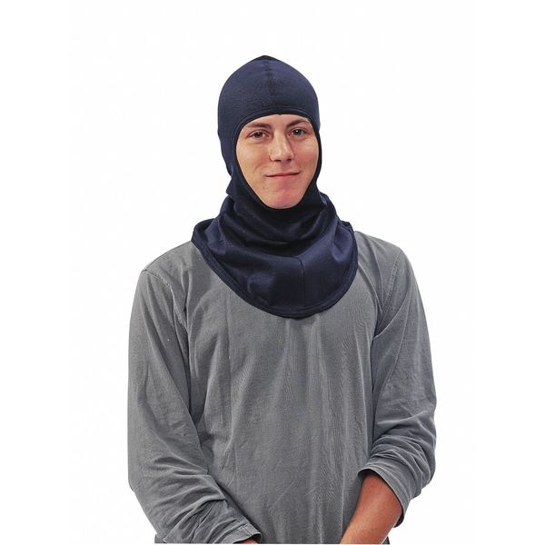 National Safety Apparel Flame Resistant UltraSoft Knit Hood, 12 cal/sq cm, NFPA 70E Arc-Rated, FR Balaclava, Navy, One Size - H11RY