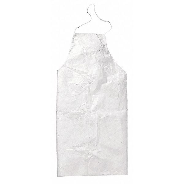 Dupont Tyvek 400 Disposable Bib Apron, Polyethylene, 5.9 mil Thick, White, Universal Size, 100 Pack - TY273BWH00010000