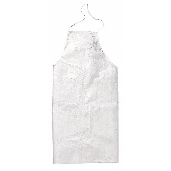 Dupont Tyvek 400 Disposable Bib Apron, Polyethylene, 5.9 mil Thick, White, Universal Size, 100 Pack - TY273BWH00010000