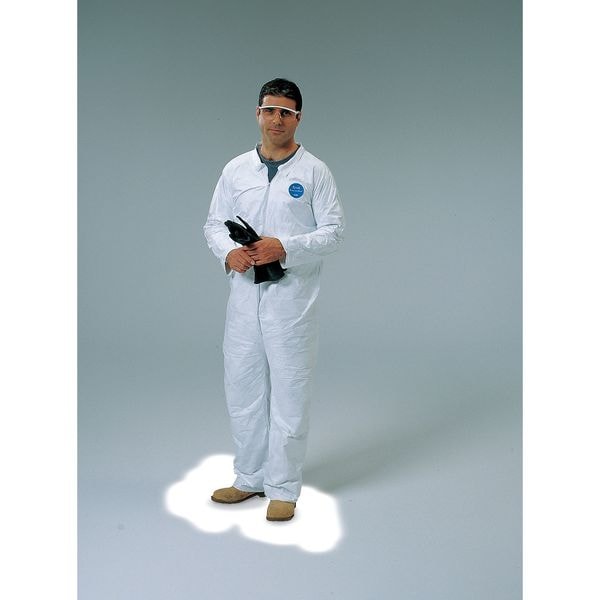 Dupont Disposable Coverall, Collared, XL, Tyvek(R) 400, Zipper, Elastic Cuff, Elastic Ankle, Serged Seam - TY125SWHXL002500
