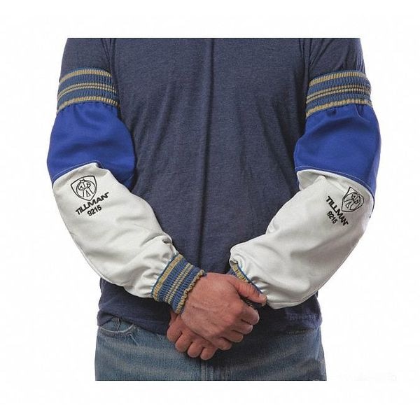 Tillman Cape Sleeve, FR, Cotton/Goatskin, 22 in Length, Elastic Cuff, Kevlar Stitching, Blue, L - 9215