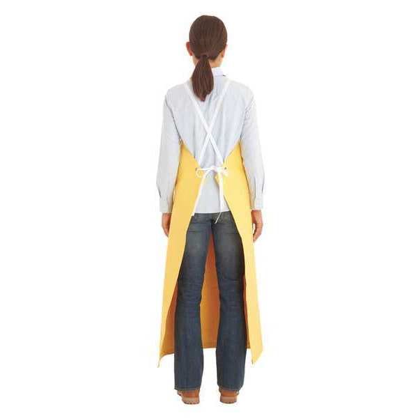 Ansell AlphaTec Bib Apron, Nitrile, 19 mil Thick, Shin Length, Loop Strap Neck Closure, Waist Tie, Yellow - 56-510
