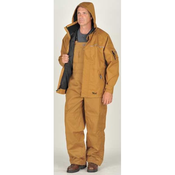 Mcr Safety Classic Raincoat with Detachable Hood, PVC/Polyester, .35mm, Waterproof, 49 in L, Yellow, XL - 200CXL