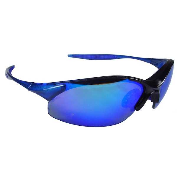 Radians Safety Glasses, Blue Mirror Polycarbonate Lens, Uncoated,  - IN2-70