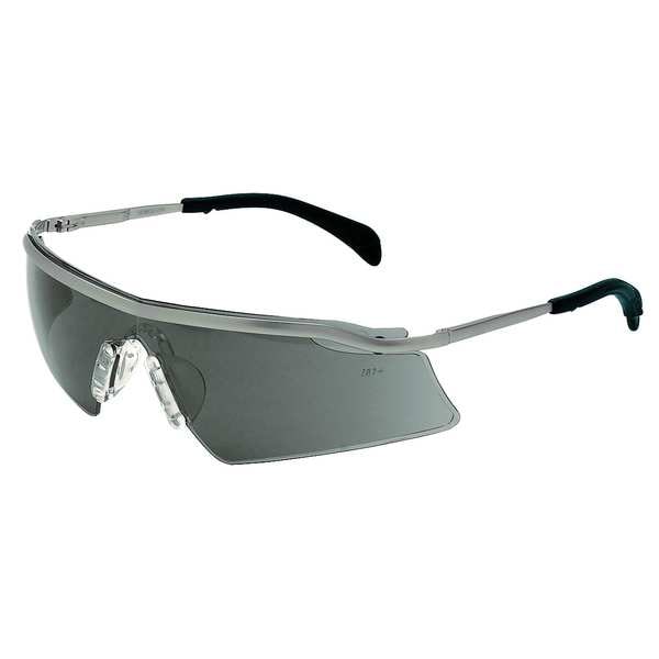 Condor Persuader Metal, Safety Glasses Anti-Scratch, Gray Lens, Half-Frame, Wraparound - 4VAX7