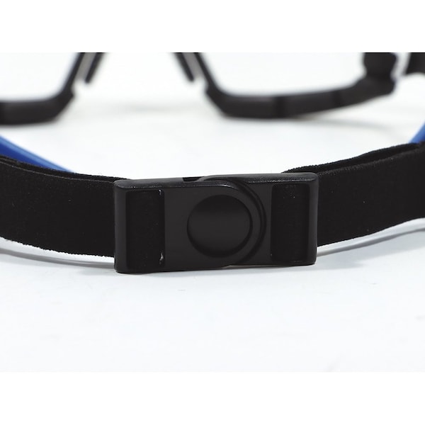 Ge Safety Glasses, Clear Anti-Fog &  Anti-Scratch Lens, Polycarbonate, Black/Blue - GE105CAF