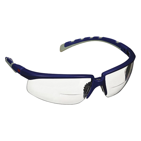 3M 2000 Series, Safety Glasses, Anti-Fog, Clear Lens, Half-Frame, Wraparound - S2015AF-BLU