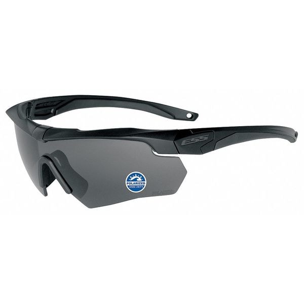 Ess Crossbow, Safety Glasses Polarized, Gray Mirror Lens, Half-Frame, Wraparound - 740-0494