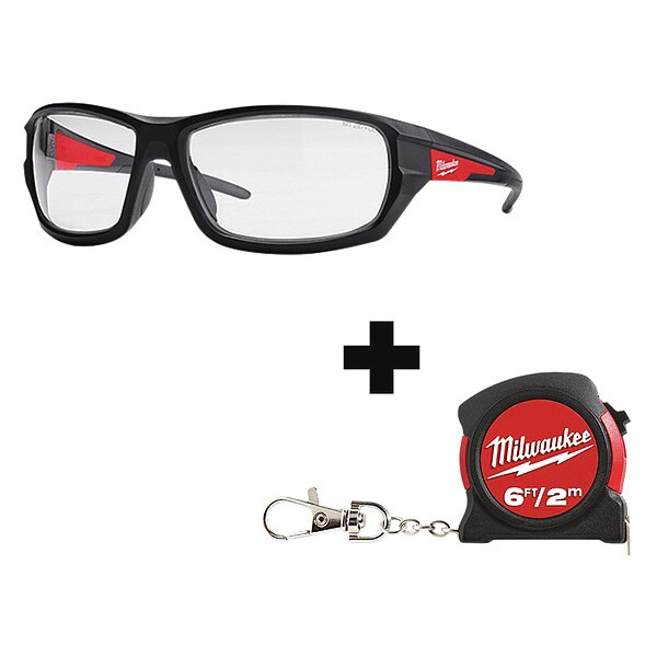 Milwaukee Tool Safety Glasses Anti-Fog & Anti-Scratch, Polarized, Clear Lens, Full-Frame, Wraparound - 48-73-2021, 48-22-5506