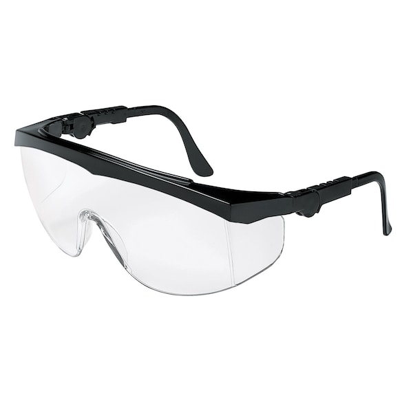 Mcr Safety Glasses, TK1 Black Frame, Clear UV-AF Lens, 12PK - TK110AF