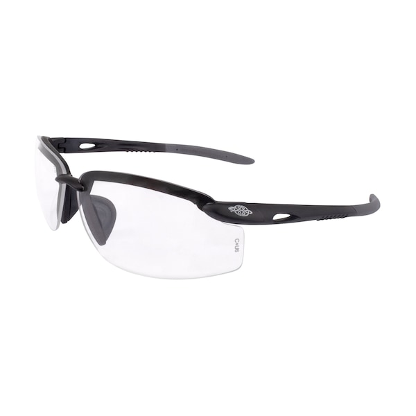 Crossfire Safety Glasses, Wraparound Clear Polycarbonate Lens, Scratch-Resistant,  - 1224 W