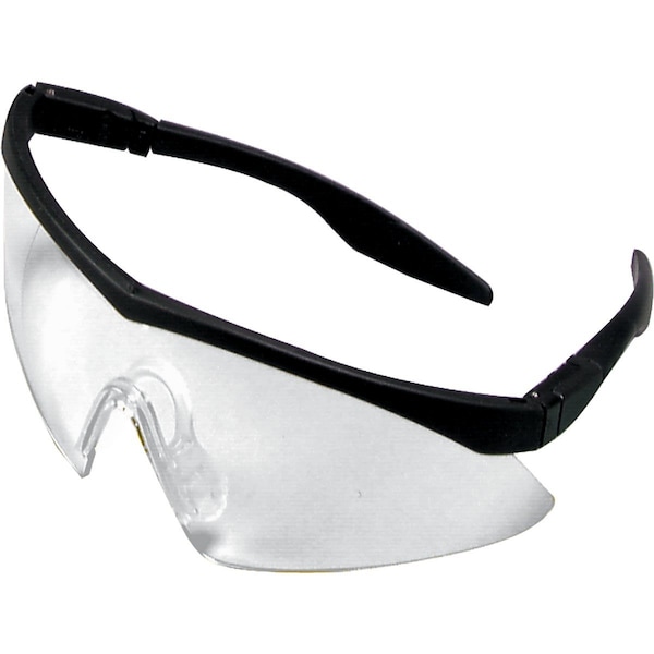 Safety Works Straight Temple Black Frame Safety Glasses with Anti-Fog Clear Lenses - 10021259