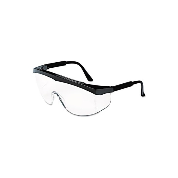 Ors Nasco MCR Safety, Stratos Safety Glasses, Black Frame, Clear Lens - SS110BX