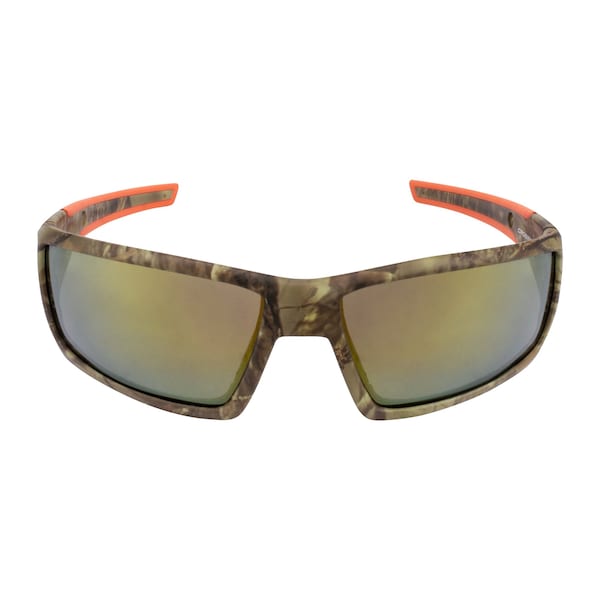 Crossfire Safety Glasses, Wraparound Gold Mirror Polycarbonate Lens, Scratch-Resistant,  - 411432