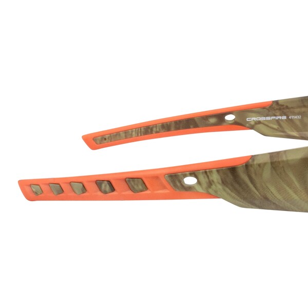 Crossfire Safety Glasses, Wraparound Gold Mirror Polycarbonate Lens, Scratch-Resistant,  - 411432
