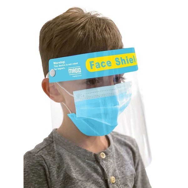 Magid Kids AntiFog Face Shield With Padding And Elastic Headband  5Box - KFS004