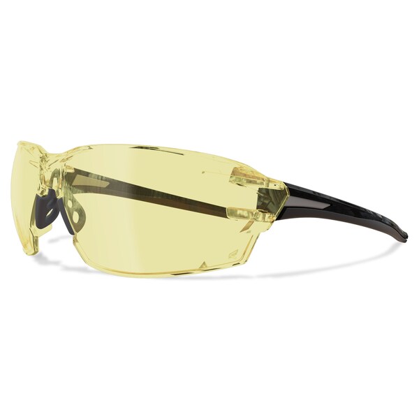Edge Eyewear Nevosa Safety Eyewear, Black Frame, Yellow Lenses - XV412