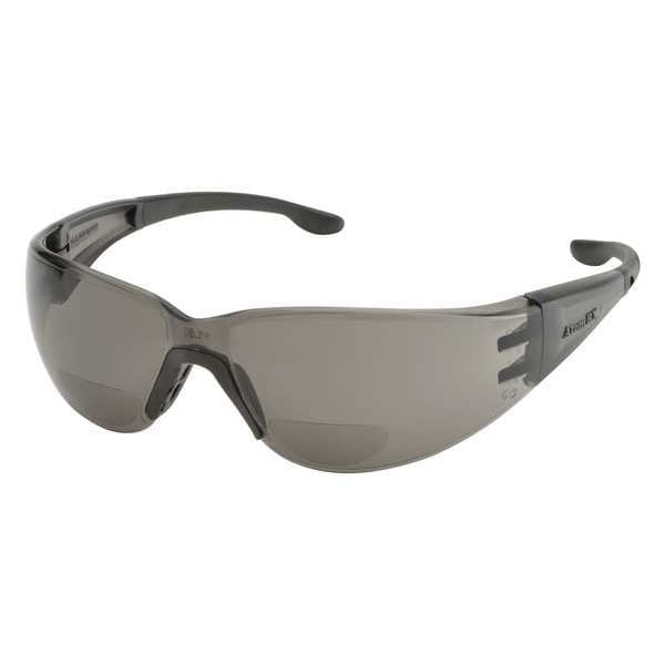 Delta Plus RX Bifocal Safety Reading Glasses, Gray Wraparound Frame, +1.00 Diopter, Gray Lens, M - RX-401G-1.0