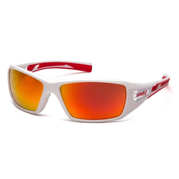 Pyramex Velar Sky Red Mirror Lens w/ White and Red Frame - SWR10455D