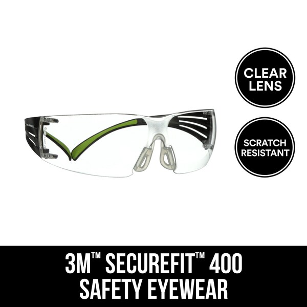 3M Eye Protection SF400C-WV-6-PS Clr A, 6PK - SF400C-WV-6-PS