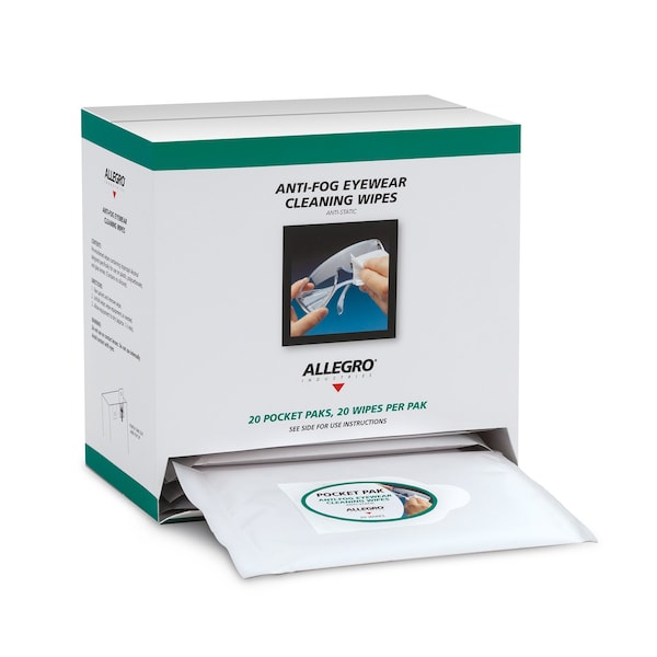 Allegro Industries Eyewear Cleaning Wipes Pocket Pak Dispen - 0350-20PPD