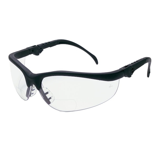 Mcr Safety Glasses, Klondike KD3 Magnifier 2.5 Clear Lenses, 12PK - K3H25