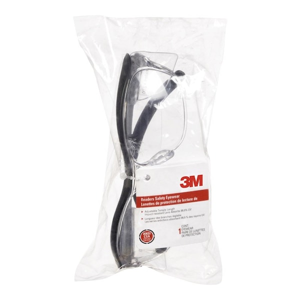 Scotch 3M Anti-Fog Safety Readers Clear Lens Black Frame 1 pc - 91191H1-C