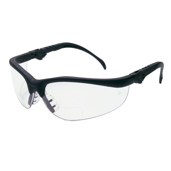 Mcr Safety Klondike KD3 Series Safety Glasses, Clear Lens, Black Frame - K3H20