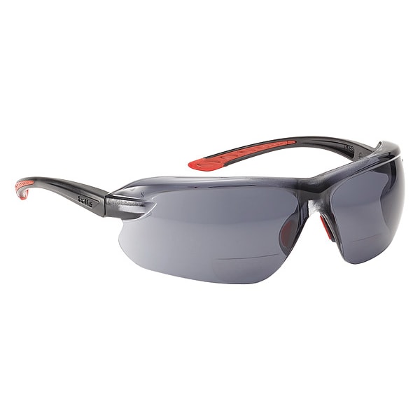 Bolle Safety PSSIRI, Safety Glasses Anti-Fog, Anti-Static & Anti-Scratch, Gray Lens, Half-Frame, Wraparound - PSSIRI-436