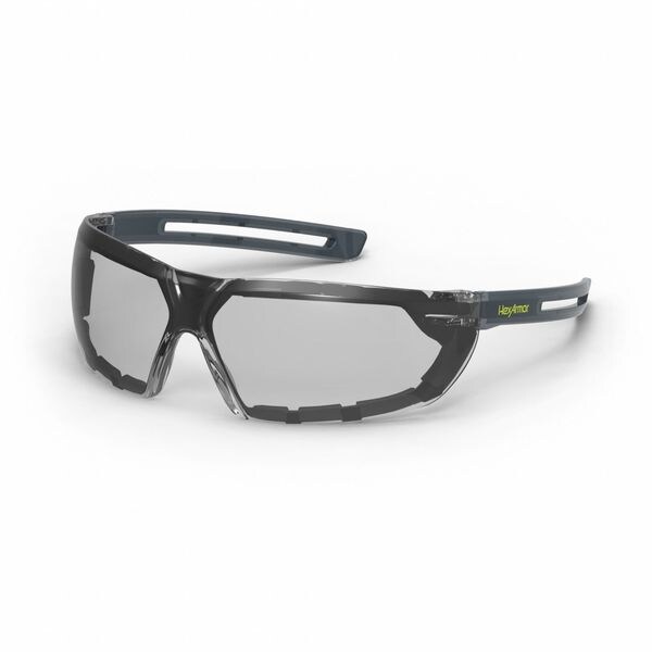 Hexarmor LT400G, Safety Glasses Anti-Fog &  Anti-Scratch, Gray Lens, Frameless, Wraparound - 11-28002-02