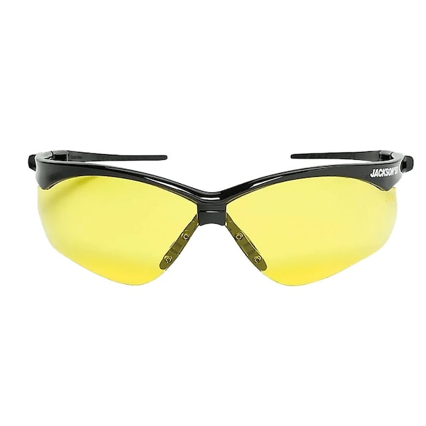 Jackson Safety Safety Glasses Anti-Scratch, Amber Lens, Half-Frame - 50002