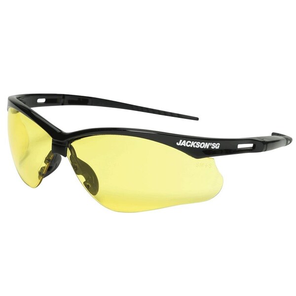Jackson Safety Safety Glasses Anti-Scratch, Amber Lens, Half-Frame - 50002