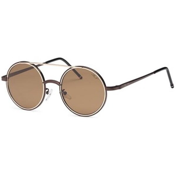 Mia Nova Mia Nova MN2017-119 BROWN Punk Rock Round Style Sunglasses; Brown - MN2017-119 BROWN