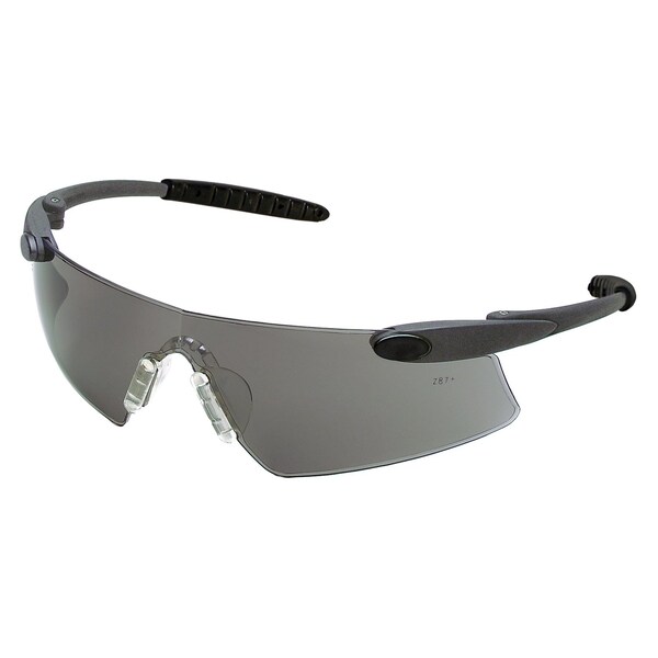 Mcr Safety Glasses, DS1 Black Frame, Gray Lens, 12PK - DS112