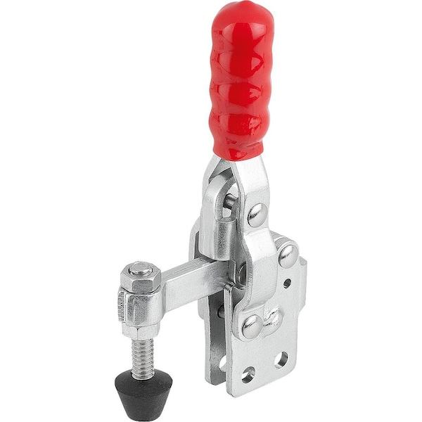 Kipp Toggle Clamp, Vertical Foot, Mini, F1=800, Fixed Clamp Spindle M06X44, Steel Zinc Plated - K1244.00800