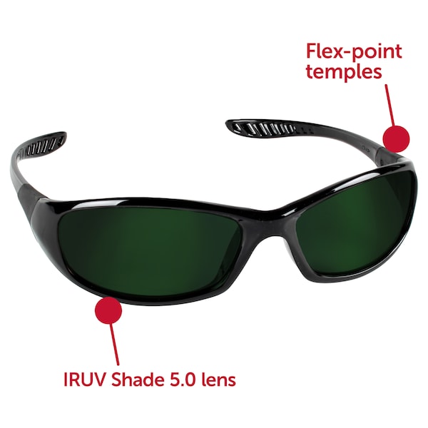 Kleenguard HELLRAISER, Safety Glasses Anti-Scratch, IR 5.0 Lens, Full-Frame, Wraparound - 20545