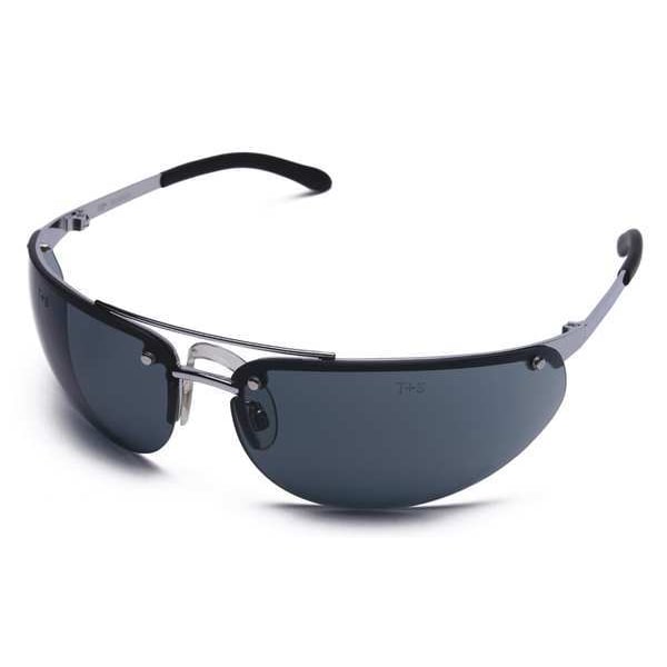 Condor ProFlyer, Safety Glasses Anti-Scratch, Gray Lens, Half-Frame, Wraparound - 1FYY8