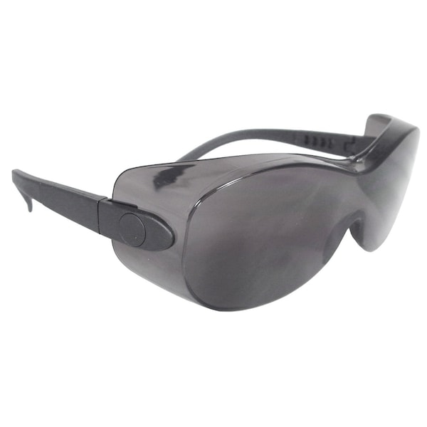 Radians Safety Glasses, OTG Smoke Polycarbonate Lens, Uncoated,  - SH1-20