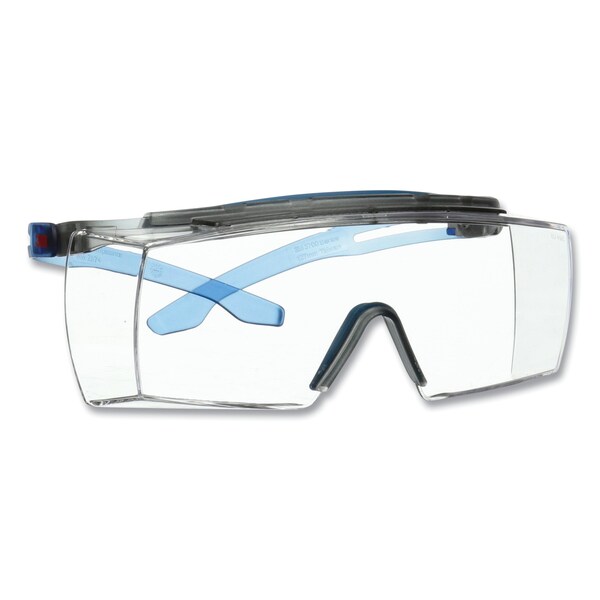3M SecureFit Protective Eyewear, 3700 OTG Series, Blue Plastic Frame, Clean Polycarbonate Lens - 7100203198