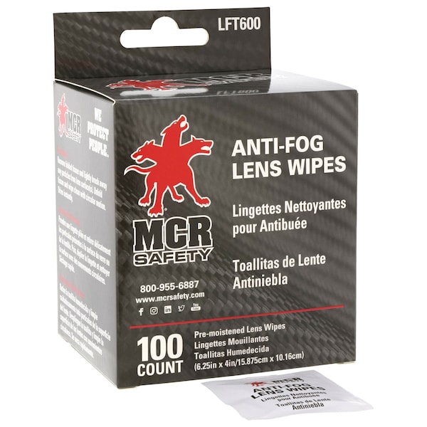Mcr Safety Glasses, Lens Fog Buster Towelettes 6 Boxes, 600PK - LFT600
