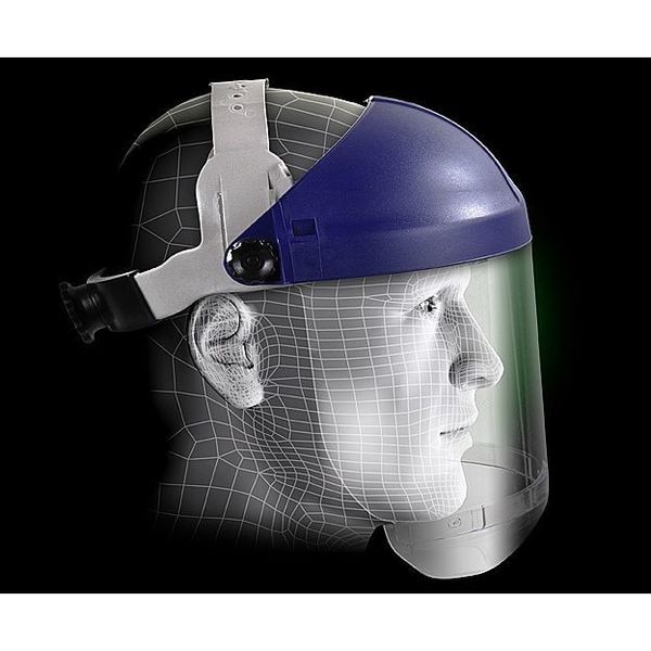 3M Headgear, Ratchet, Blue, w/Chin Protector - 82521-10000