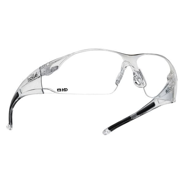 Bolle Safety Rush, Safety Glasses Anti-Reflective, Hydrophobic, Anti-Scratch, HD Lens, Frameless, Wraparound - 40113