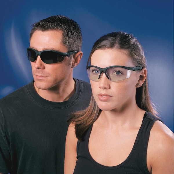 Mcr Safety Better Bifocal Safety Reading Glasses, Black Wraparound Frame, +2.00 Diopter, Clear Lens, M - 9P844