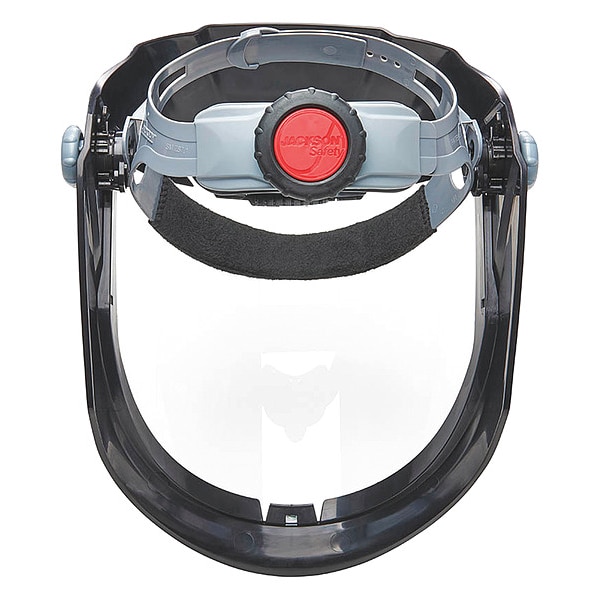 Jackson Safety Faceshield Assembly, Clear Visor, 9 in Height, Ratchet Suspension, Anti-Fog Lens - 14201