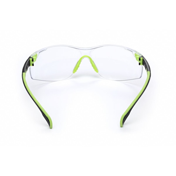3M Safety Glasses, Solus 1000 Series, Scotchgard Anti-Fog Coating, Black/Green Frame, Clear Lens - S1201SGAF